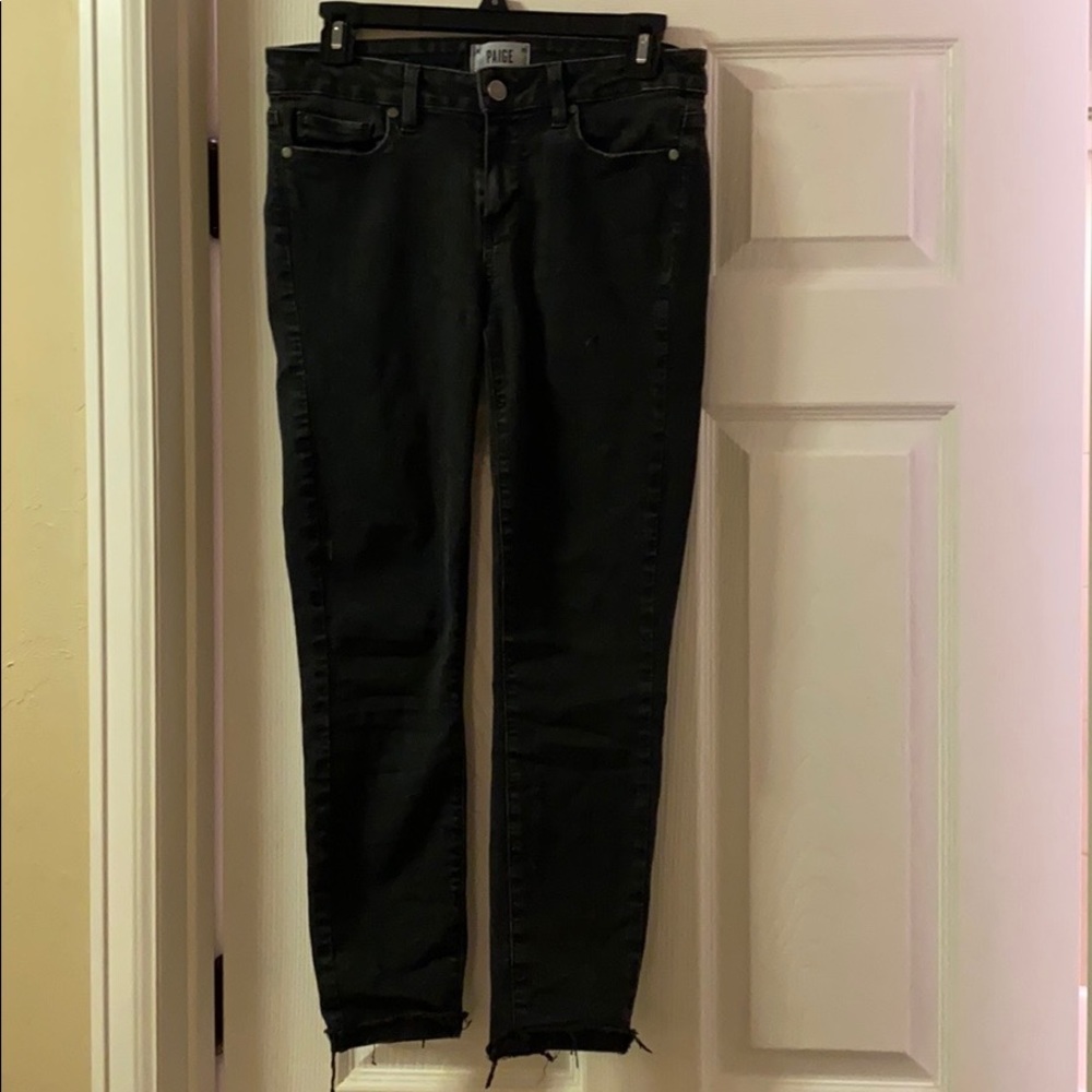 Size 29 Paige Verdugo crop black jeans